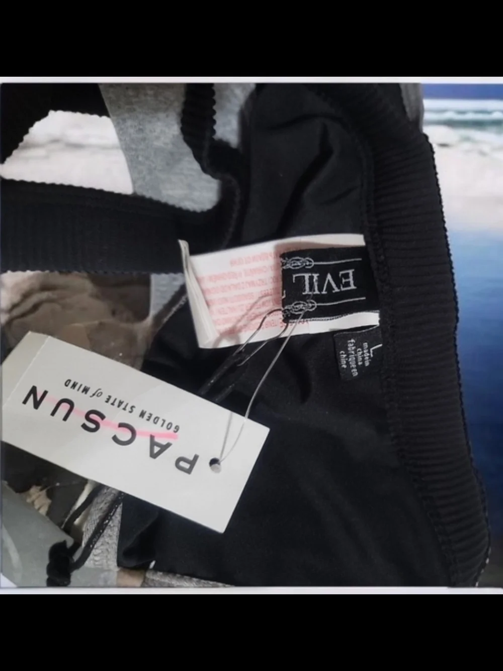Evil Twin - Large Gray & Black Bikini Bottom